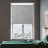 GENIMO 100% Blackout Roller Window Shades, Window Blinds Cordless with Thermal Insulated, UV Protection Fabric, Mini French Door Blinds for Home, Office, Bedroom, Easy to Install, Grey, 10" W X 75" H GENIMO