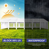 PHI VILLA 40'x20' Outdoor Heavy Duty Party Tent Large Commercial Canopy Wedding Event Shelter with Removable Sidewalls & 7 Storage Bags for Patio Outdoor Garden Events, White PHI VILLA