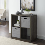 Linon Galli 4 Cubby Storage Cabinet Grey Linon