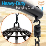 Hanging Egg Chair with Stand - Indoor Outdoor Patio Wicker Rattan Lounge Chair with Stand, Steel Frame, Washable Cushions for Garden Backyard Deck Sunroom - SereneLife SLGZ0EGBR.3 (Brown) SereneLife