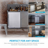 NewAir 24" Outdoor Beverage Refrigerator | 5.3 Cubic Feet Storage| Weatherproof Stainless Steel Fridge | Built-In or Freestanding Outdoor Patio Fridge For Beer, Wine, Food NCR053SS00 NewAir