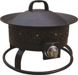 Bond Manufacturing 67836 54,000 BTU Aurora Camping, Backyard, Tailgating, Hunting and Patio. Locking Lid & Carry Handle Portable Steel Propane Gas Fire Pit Outdoor Firebowl, 18.5", Bronze Bond