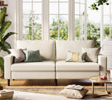 LINSY 79'' Beige Loveseat Sofa - Comfy Couch Corduroy Love Seat Couch with Adjustable Seat Depth Ergonomic Design Modern 2-Seater Soft Sofa for Living Room Bedroom Apartment Office, Beige LINSY