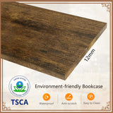 Tajsoon Tree Bookshelf 3 Tier Book Storage Organizer Shelves, Desktop Bookshelf Floor Standing Bookcase Display for CDs/Magazine/Books, Small Bookshelf for Bedroom, Living Room Office, Rustic Brown Tajsoon