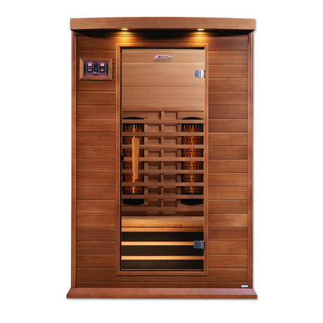 DYNAMIC SAUNAS Maxxus MX-M206-01 2-Person Full Spectrum Near Zero EMF (Under 2MG) FAR Infrared Sauna (Canadian Clear Red Cedar) Curb Side Delivery DYNAMIC SAUNAS