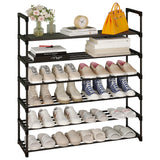 Calmootey 6-Tier Shoe Rack, Tall Large Capacity 30 Pairs Shoes Storage Organizer, Stackable Wide Shoe Shelf for Entryway, Hallway, Black Calmootey