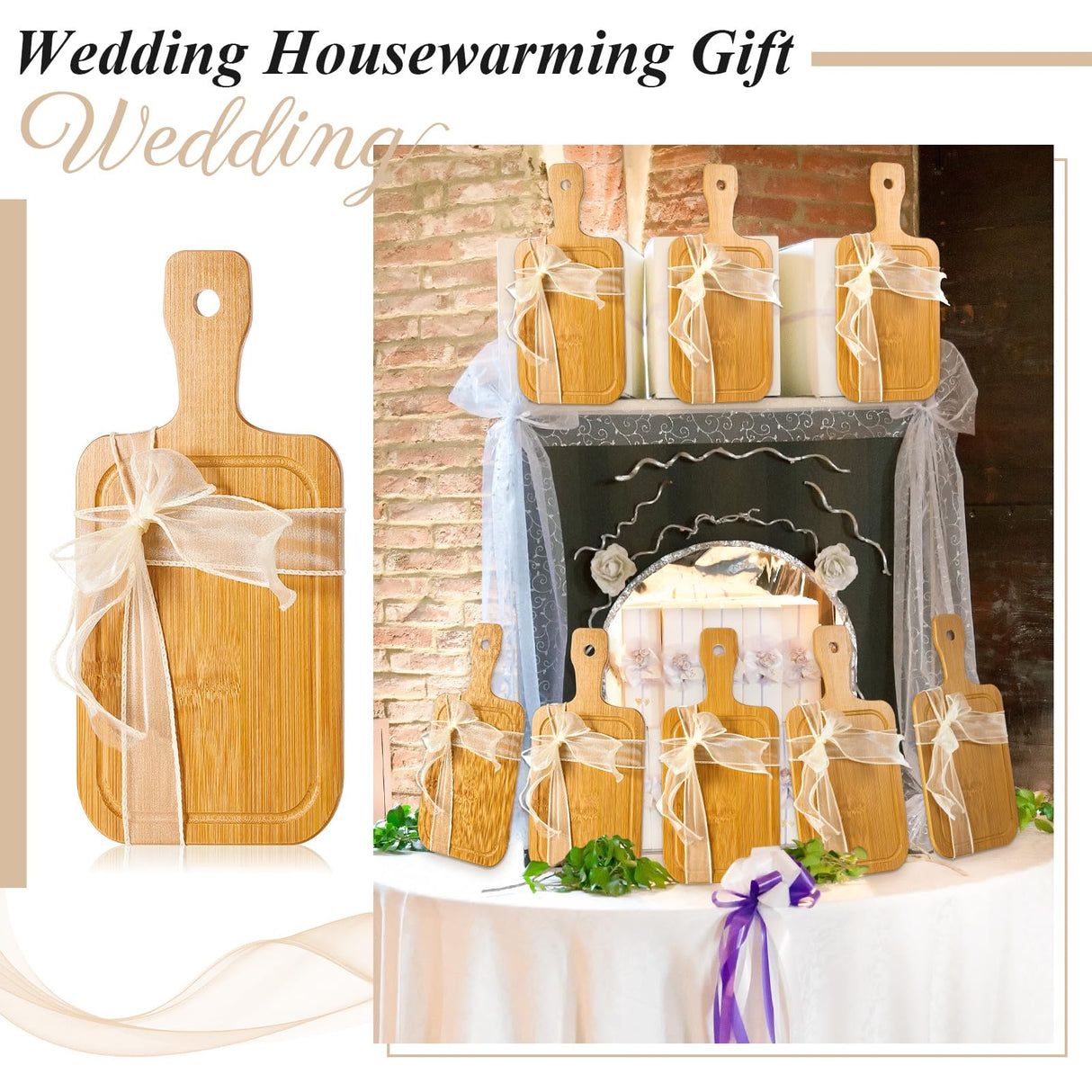 Kigley 20 Pcs Small Bamboo Cutting Board Bulk Wedding Engraved Blanks Board Chopping Board Customized Laser Board for Wedding Housewarming Gift (Bamboo Color,11 x 5.12 Inch) Kigley