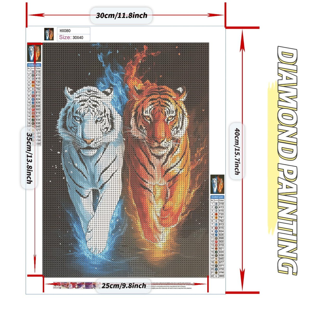 Milila 5D Diamond Painting Kits for Adults Full Drill Diamond Art Kits Diamond Dots Beginners Craft Kits for Home Wall Decor Gifts 11.8x15.7inch(Tiger) Milila