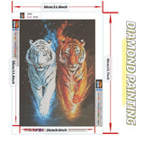 Milila 5D Diamond Painting Kits for Adults Full Drill Diamond Art Kits Diamond Dots Beginners Craft Kits for Home Wall Decor Gifts 11.8x15.7inch(Tiger) Milila