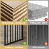 Rovibek 61 Double Dog Crate Furniture for 2 Dogs, Large Double Dog Kennel Furniture TV Stand, Furniture Style Dog Crates End Table, Wood Crates for Dogs Kennel Indoor Grey Rovibek