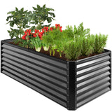 Best Choice Products 6x3x2ft Outdoor Metal Raised Garden Bed, Deep Root Box Planter for Vegetables, Flowers, Herbs, and Succulents w/ 269 Gallon Capacity - Gray Best Choice Products