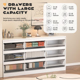 INTERGREAT White Dresser for Bedroom,Modern 9 Drawer Dresser for Closet,Wood Dressers with Deep Drawers for Kids Bedroom,Chest of Drawers for Bedroom,Living Room,Hallway,Entryway，Nursery INTERGREAT