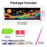 VAIIEYO Large Diamond Art Kits for Adults Planet, Diamond Art Mountain Landscape, Large Diamond Painting Kits Full Drill Round Rhinestone Craft Canvas for Home Wall Decor Gift 12x31 inch VAIIEYO