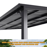 Yardenaler 10x14 FT Hardtop Wall-Mounted Gazebo, Outdoor Pergola Canopy with Aluminum Frame & Drainage Hole for Patio, Deck, Yard Yardenaler
