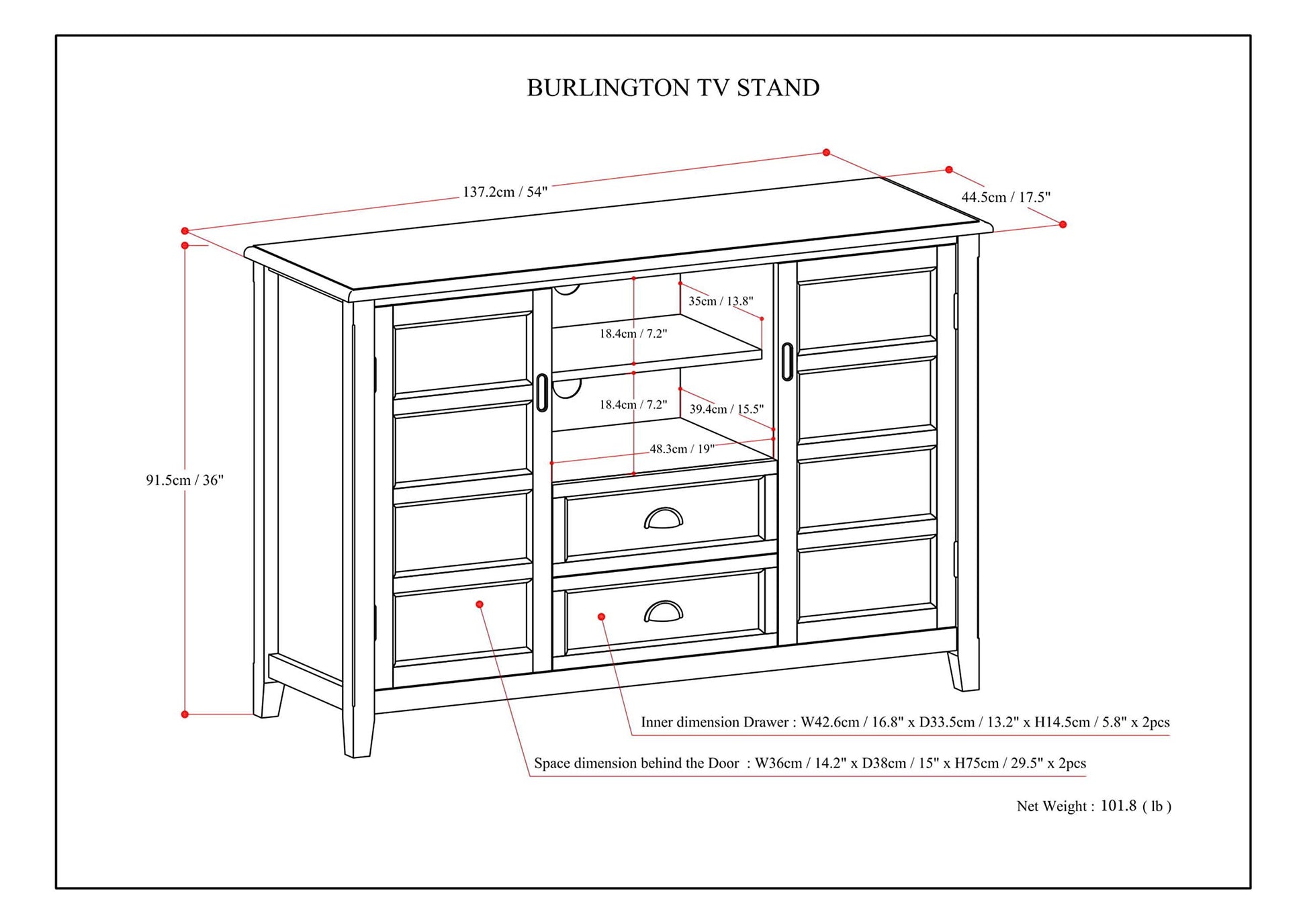 SIMPLIHOME Burlington SOLID WOOD 54 Inch Wide Transitional TV Media Stand in Rustic Natural Aged Brown for TVs up to 60 Inch, For the Living Room and Entertainment Center - WoodArtSupply