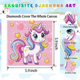 cviokrdu 4 PCS Diamond Art Kits for Kids, Animal Diamond Art for Kids Ages 4 8 12, Cute Alpaca Dolphin Dog Gem Art Kit Crafts Beginners for Gift Home Wall Decor(6x6inch) cviokrdu