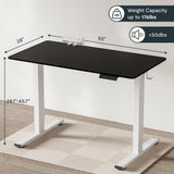 FLEXISPOT EN2 Electric Stand Up Desk 55 x 28 Inches Whole-Piece Desktop Height Adjustable Standing Desk with Desk Clamp Power Strip, Cable Management (White Frame + 55" Black Desktop, 2 Packages) FLEXISPOT