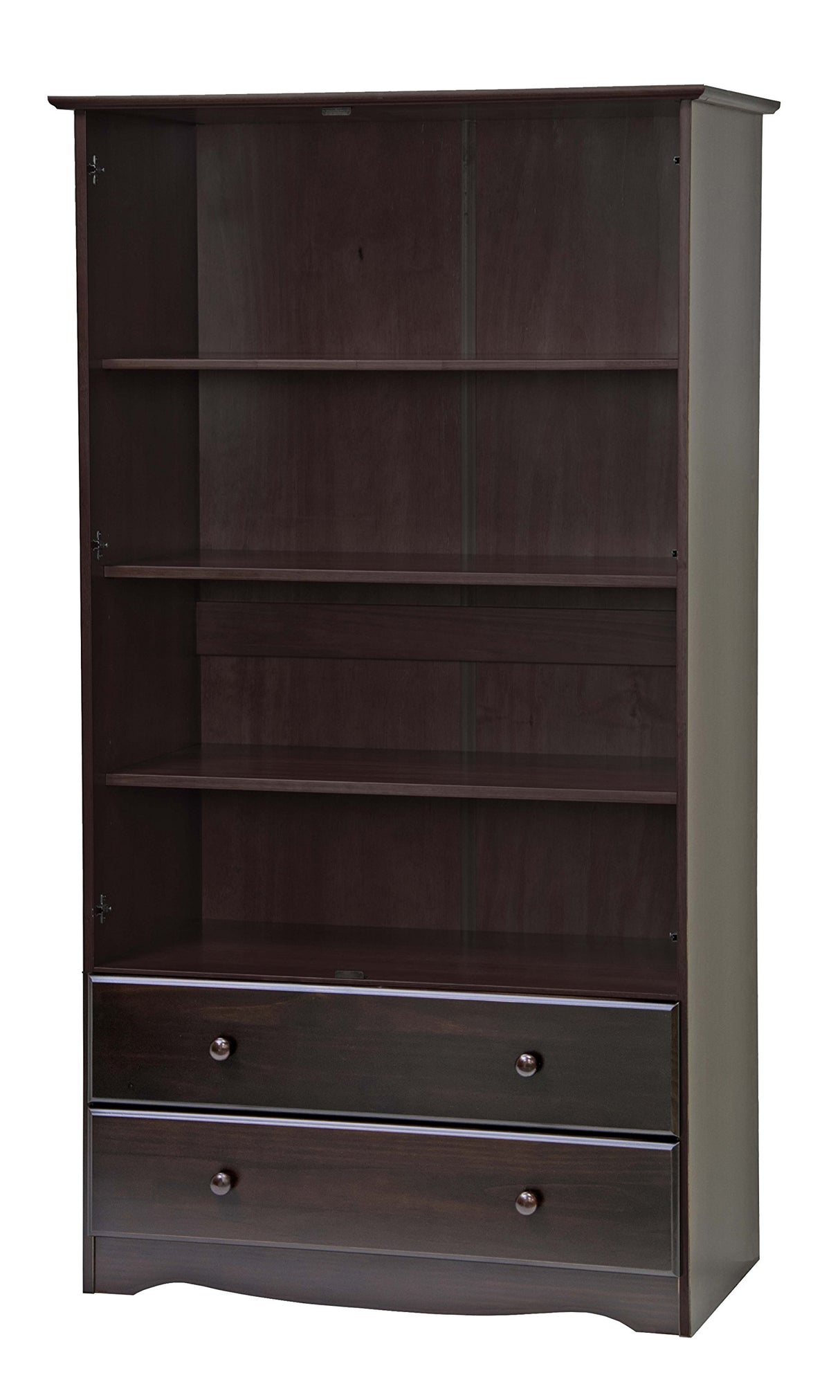 Palace Imports 100% Solid Wood Smart Wardrobe/Armoire/Closet, Java Color, 40" W x 72" H x 21" D, 1 Clothing Rods, 1 Lock, 2 Drawers Included Palace Imports
