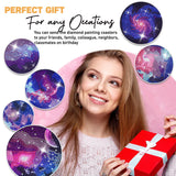 8 pcs Diamond Painting Coasters | Diamond Art Coasters | Galaxy and Nebula Diamond Art Painting | Perfect Art Craft Gift for Galaxy Lover, Dad, Mom, Grandparents, Brother, Sister. LGANHAPY