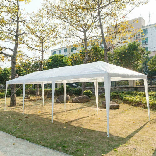 Acosure 10x30' Wedding Party Canopy Tent with 5 Removable Sidewalls,Outdoor Gazebo W/Ropes and Stakes,for Gardens,Patios,Beaches,Parties,Easy to Assemble,White