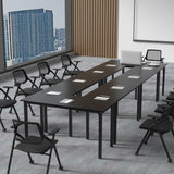 Okeysen Conference Room Table 2 Pack, Modern Meeting Table with Metal Frame, Seminar Desk for Boardroom, Meeting Room, Office, Classroom 55.12"x23.62"x29.53", Black Okeysen