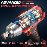 Avhrit Cordless Impact Wrench 1/2 inch, 480Ft-lbs (650Nm) Brushless Power Impact Gun 1/2 drive w/ 4.0Ah Battery, 4 Sockets, 6 Screwdriver Bits, Fast Charger, Electric Impact Wrench for Car Tire Avhrit