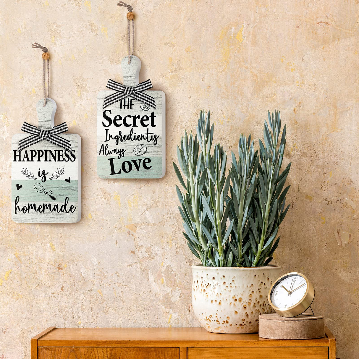 4 Pieces Wooden Tiered Tray Decor Kitchen Cutting Board Sign Farmhouse Wood Hanging Wall Art Sign Old Shack Kitchen Wall Decor Rustic Decor for Home Dining Living Room Bar Cafe Decoration Yookeer