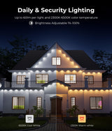 DeckTok Smart Permanent Outdoor Lights Pro, 100ft RGBWW and 60LM Triple-LED Lights, Outdoor Christmas Decorations with 79 Scene Modes, IP67 Waterproof Work with Alexa, Google Assistant, White DeckTok