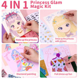 Art Craft Activity for Kids, Princess Fashion Sticker Book, Foil Art Kit, Diamond Painting Kits, Dress up DIY Art Kit for Kids, Mess-Free Toddler Arts and Crafts Supplies for Girls & Boys Ages 5+ Innosurg