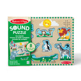 Melissa & Doug Zoo Animals Sound Puzzle - Wooden Peg Puzzle With Sound Effects (8 pcs) Melissa & Doug