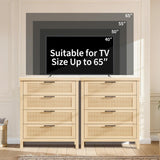 GarveeHome Fluted 4 Drawers Dresser for Bedroom, 35.4 in Tall Chest of Dressers for Closet, 4 Fluted Drawers with Metal Handle, Large Clothes Storage Cabinet for Bedroom, Nursery, Living Room, Natural GarveeHome