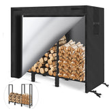 KYATE 4ft Firewood Rack Outdoor with Cover Fireplace Wood Storage Heavy Logs Stand Stacker Holder Strong Lumber Racks Outside for Courtyard Patio KYATE