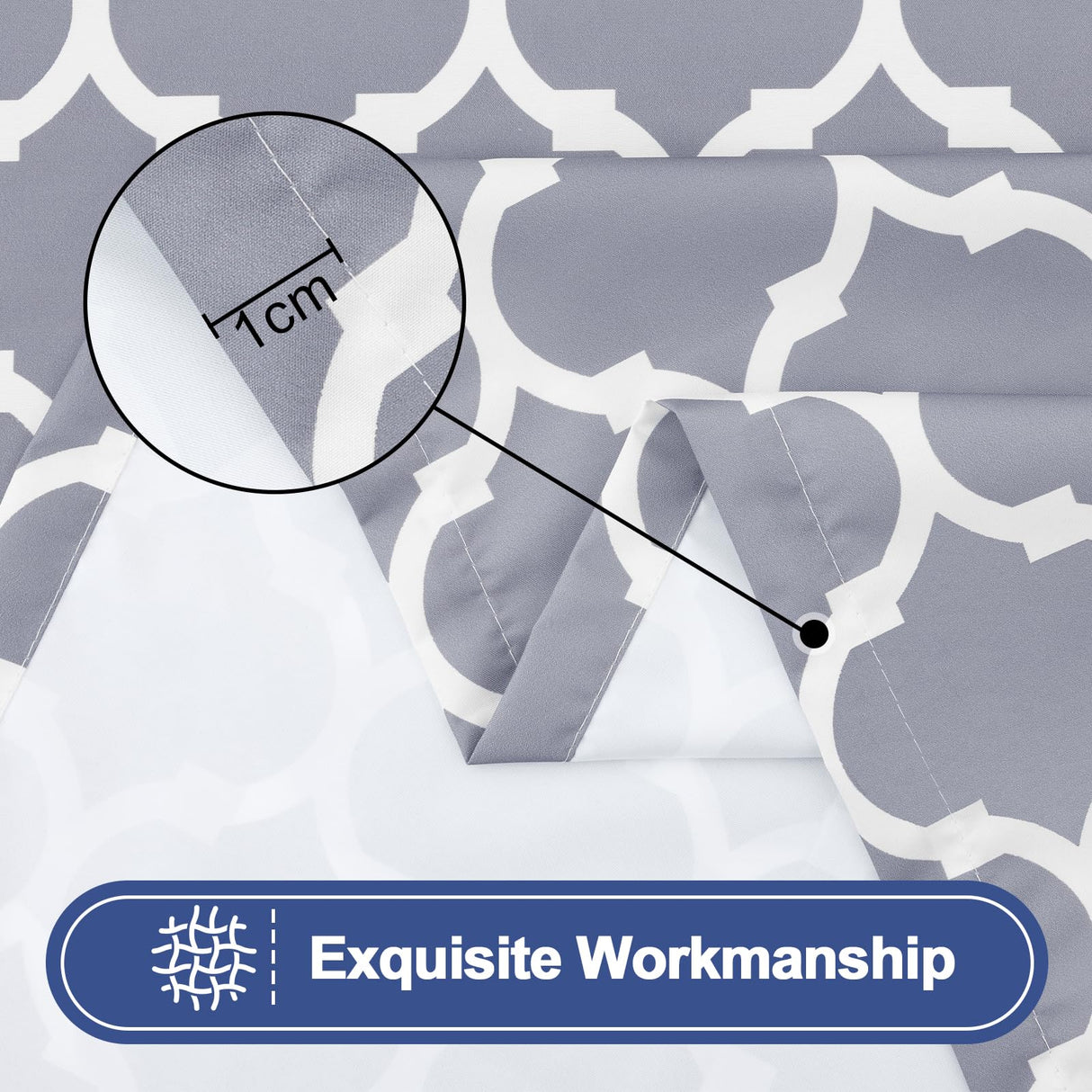 Smiry Rectangle Picnic Table Cloth 2 Pack, 6FT Waterproof Elastic Fitted Tablecloths, Washable Polyester Table Cover for Camping, Indoor and Outdoor (Grey Morocco, 30"x72") Smiry