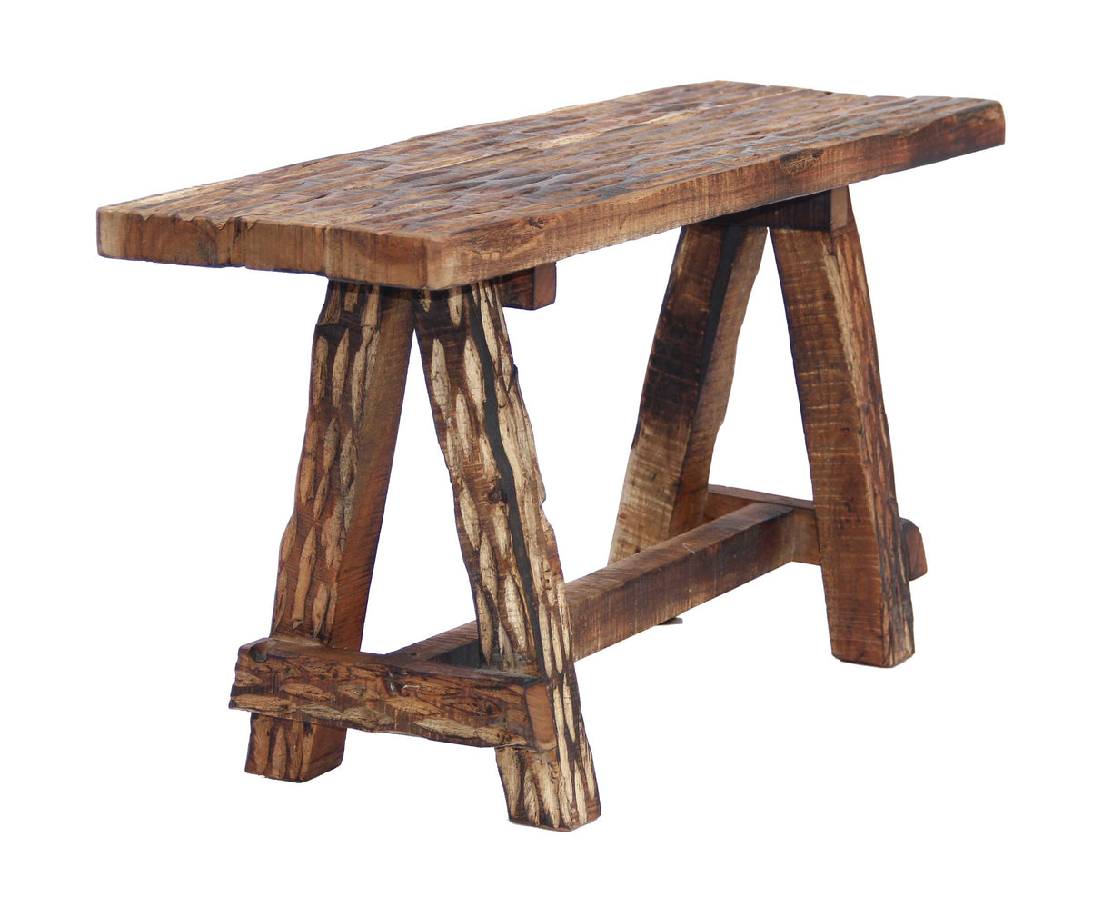 Cappuccino Brown Retro Etched Wooden Garden Patio Bench by The Urban Port The Urban Port