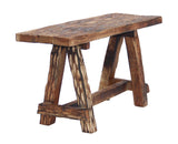 Cappuccino Brown Retro Etched Wooden Garden Patio Bench by The Urban Port The Urban Port