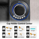 MCombo Dual Motors Leather Recliner with Power Headrest, Home Theater Seating with Armrest Storage HTS422 (Black) MCombo