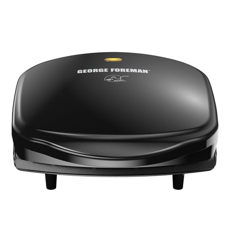 George Foreman 2-Serving Classic Plate Electric Indoor Grill and Panini Press, Black, GR10B George Foreman