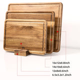 YSTKC Acacia Wood Cutting Board Set of 3 for Kitchen, Thick Chopping Board, Large Wooden Cutting Board Set with Deep Juice Groove Butcher Block, Wooden Trays for Meat, Fruit and Cheese YSTKC