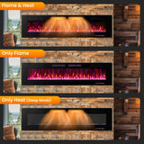 ORALNER 72” Smart WiFi Electric Fireplace, Ultra Thin Linear Recessed & Wall Mounted App Controlled Fireplace Heater with Adjustable Flame Color & Speed, Remote, 12 H Timer (72 INCHES) ORALNER