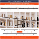 HARDJULAN 108" Black Sliding Library Ladder with 4FT Telescopic Hook Track – Lightweight Aluminum Rolling Ladder with Braking Wheels, Kit for Home, Loft, and Bookshelves HARDJULAN