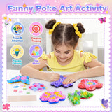 MDINGTD Toys for 4 5 6 7 8+ Year Old Girls, Poke Art Flower Bouquet with 8 Flowers & 2 Butterflies Arts and Crafts for Girls Ages 4-12 DIY Creative Activity Birthday Christmas Gifts Craft Kits MDINGTD