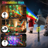 Halloween Christmas Laser Lights Projector Outdoor with 4 Dynamic Slides, 2-in-1 Moving RGB Firefly Laser Lights with Remote,Timer, Landscape Holiday Porjector for Window Wall Xmas Decor Qardoz