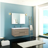 60 Inch Bathroom Vanity Double Sink, Modern Wall-Mounted Bathroom Storage Vanity Cabinet with Double Resin Top Basins and Soft Close Drawers, Ash Grey，60 Bathroom Vanity，Floating Vanity Bathroom Generic