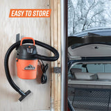 Armor All AA155 1.5-Gallon 2 Peak HP Portable Wet/Dry Shop Vac, Orange Armor All