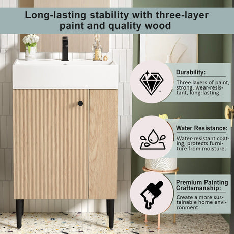 Bathroom Vanity, Combo Cabinet, Bathroom Storage Cabinet, Single Ceramic Sink HouseOfZazla