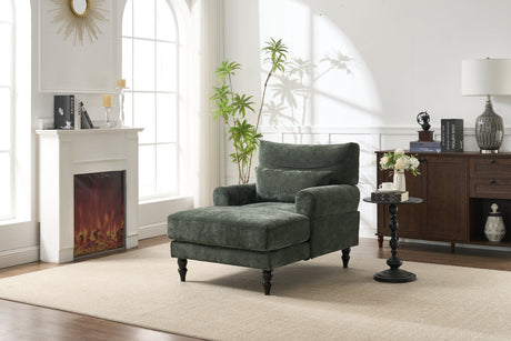Modern Chaise Lounge Upholstered Sofa Recliner Chair in Green HouseOfZazla