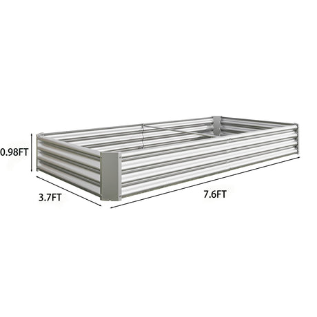 Raised Garden Bed Kit - Metal 7.6x3.7x0.98 ft HouseOfZazla