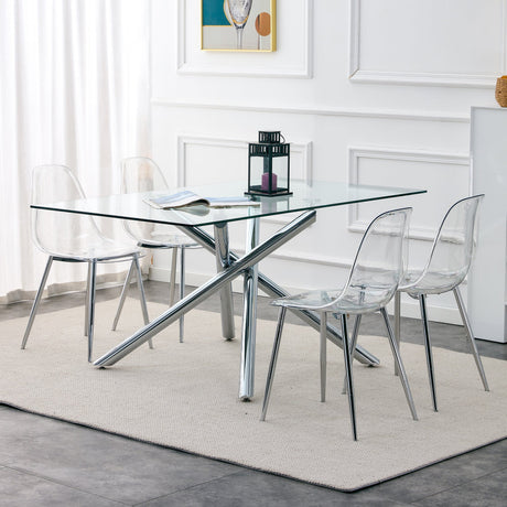 Modern Minimalist Transparent Dining Chair - 6-Piece Set HouseOfZazla