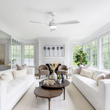 Ceiling Fan With 3 Blades, Remote Control, Reversible DC Motor, Noiseless Operation, 3 Downrods