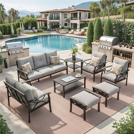 Patio Furniture Set with Coffee Table and Cushions for Backyard HouseOfZazla